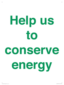 Help us to conserve energy 